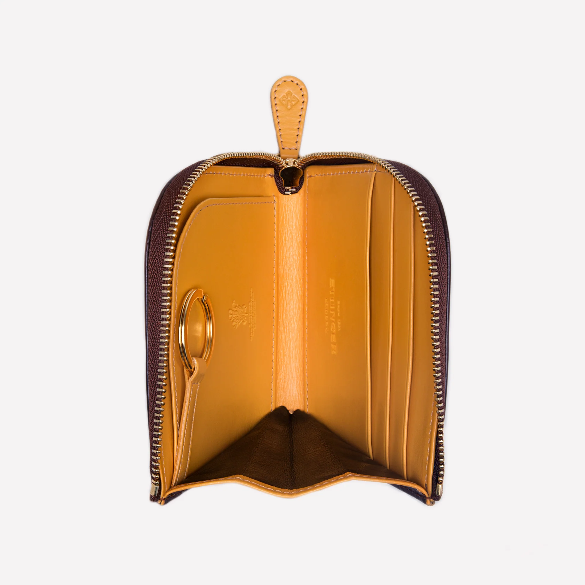 Bridle Hide Zipped Curved Wallet with Key Strap - Image 9