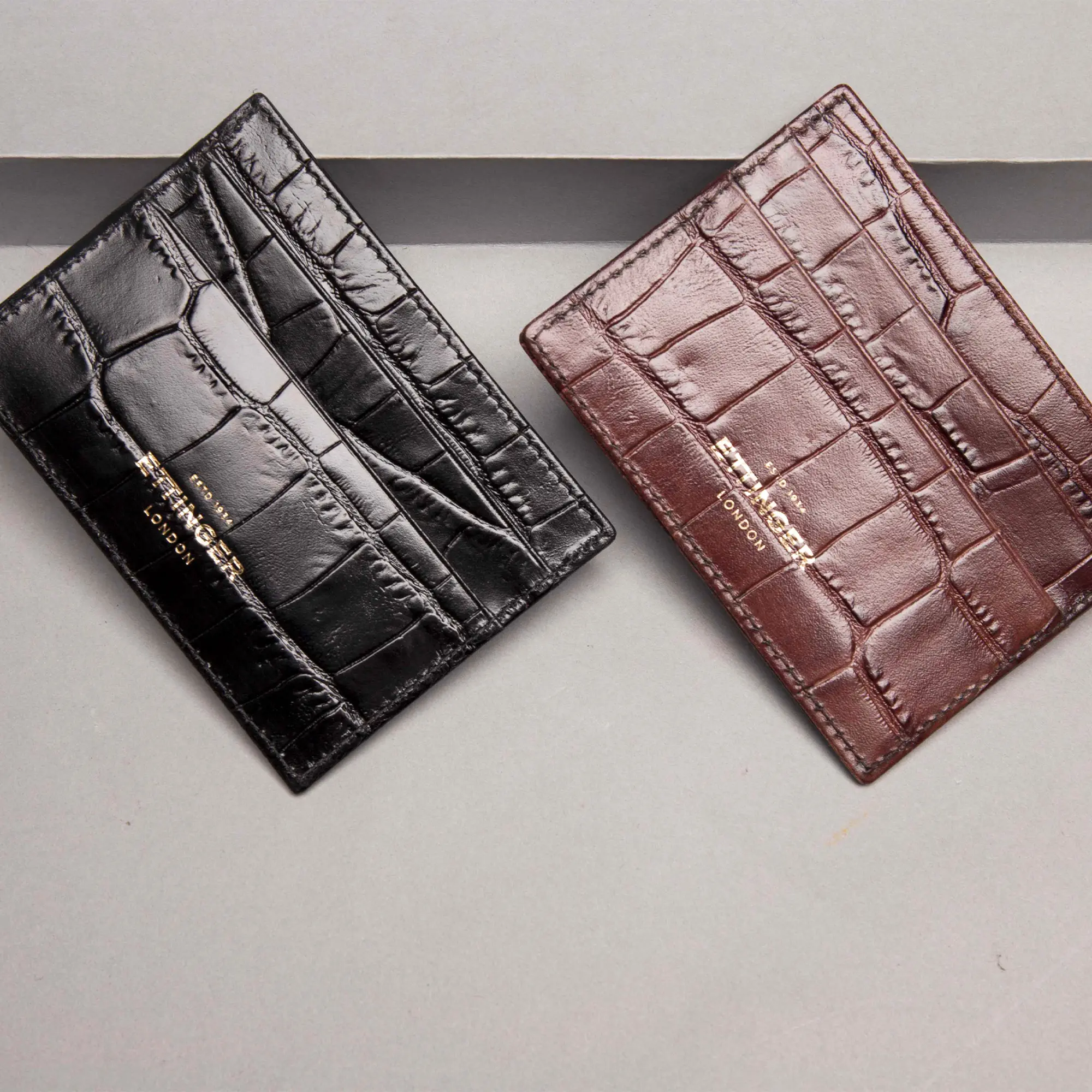 Croco Flat Credit Card Case - Image 6